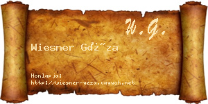 Wiesner Géza névjegykártya